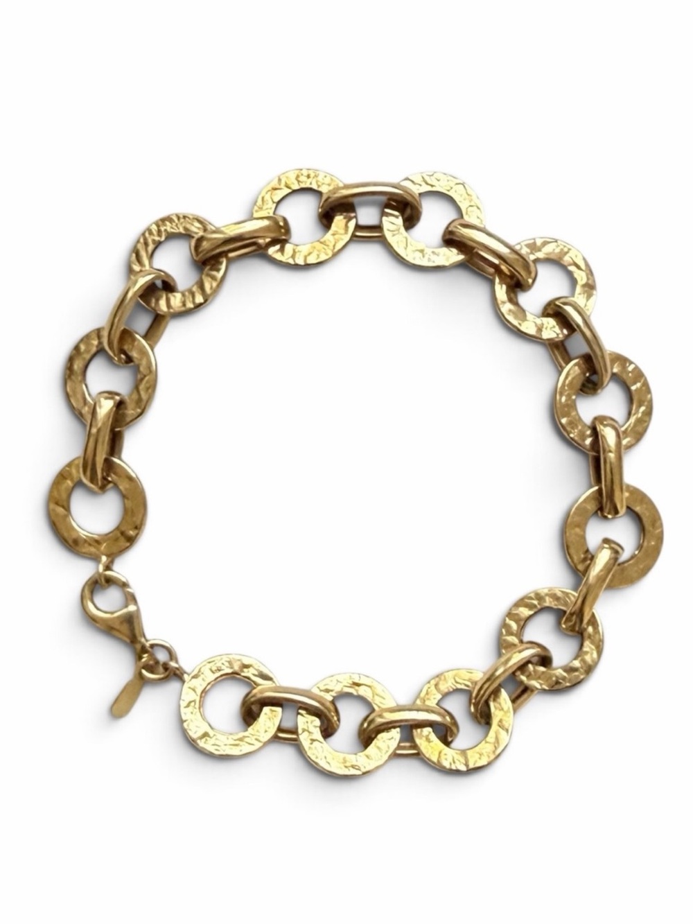 OT Turkey 14K Yellow Gold Textured Link Bracelet 8”L